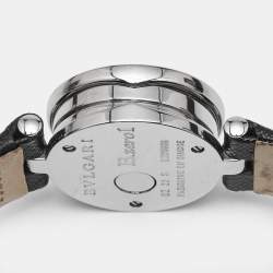 Pre Owned Bvlgari Black Dial Stainless Steel Leather B.Zero1 BZ 22 S Women's Wristwatch 22 mm