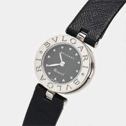 Pre Owned Bvlgari Black Dial Stainless Steel Leather B.Zero1 BZ 22 S Women's Wristwatch 22 mm