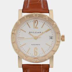 Pre Owned Bvlgari BB33GL Automatic White Dial 18K Yellow Gold Women's Wristwatch 33 mm