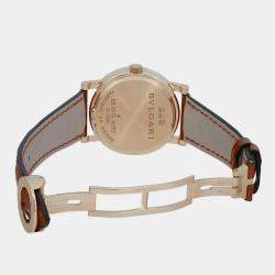 Pre Owned Bvlgari BB33GL Automatic White Dial 18K Yellow Gold Women's Wristwatch 33 mm