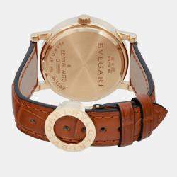 Pre Owned Bvlgari BB33GL Automatic White Dial 18K Yellow Gold Women's Wristwatch 33 mm
