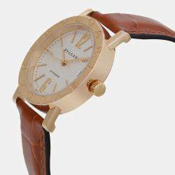 Pre Owned Bvlgari BB33GL Automatic White Dial 18K Yellow Gold Women's Wristwatch 33 mm