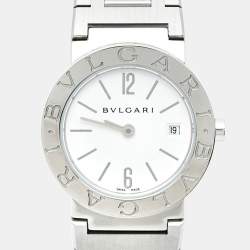 Pre Owned Bvlgari White Dial Stainless Steel Bvlgari Bvlgari 101135 Women's Wristwatch 26 mm