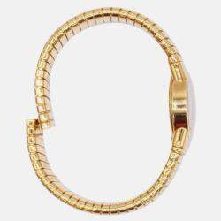 Pre Owned Bvlgari Vintage Expandable Tubogas BB19 2T Diamonds 18K YG Quartz Women's Wrist watch 19 mm