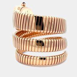 Pre Owned Bvlgari Serpenti Tubogas 101814 Quartz 18K Rose Gold Women’s Wristwatch 35 mm