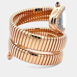Pre Owned Bvlgari Serpenti Tubogas 101814 Quartz 18K Rose Gold Women’s Wristwatch 35 mm