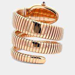Pre Owned Bvlgari Serpenti Tubogas 101814 Quartz 18K Rose Gold Women’s Wristwatch 35 mm