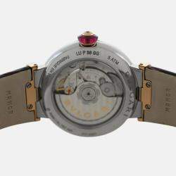 Pre Owned Bvlgari Lvcea LUP36SG Automatic Diamond Burgundy 18K Rose Gold Women’s Wristwatch 36 mm