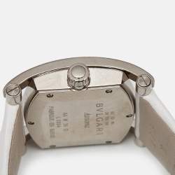 Pre Owned Bvlgari Mother of Pearl 18k White Gold Satin Assioma AAW36W Women's Wristwatch 36 mm