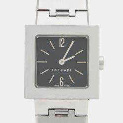 Pre Owned Bvlgari Quadrato SQ22SS Quartz Stainless Steel Women's Wristwatch 22 mm