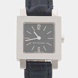 Pre Owned Bvlgari Quadrato SQ22SLS Quartz Stainless Steel Women's Wristwatch 22 mm
