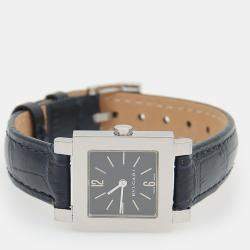 Pre Owned Bvlgari Quadrato SQ22SLS Quartz Stainless Steel Women's Wristwatch 22 mm