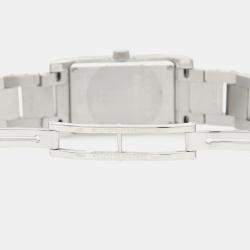 Pre Owned Bvlgari Rettangolo RT39S Quartz White Stainless Steel Women's Wristwatch 21 mm