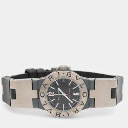 Pre Owned Bvlgari Diagono TI32TA Quartz Titanium Women's Wristwatch 32 mm