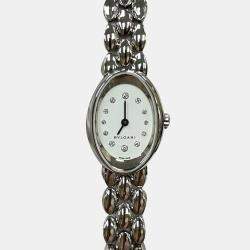 Pre Owned Bvlgari Ovale OVW27G Quartz Diamond 18K White Gold Women's Wristwatch 27 mm