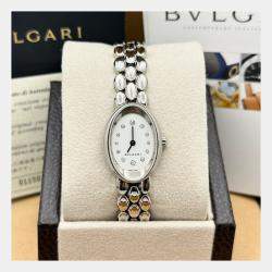 Pre Owned Bvlgari Ovale OVW27G Quartz Diamond 18K White Gold Women's Wristwatch 27 mm