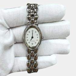 Pre Owned Bvlgari Ovale OVW27G Quartz Diamond 18K White Gold Women's Wristwatch 27 mm