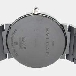 Pre Owned Bvlgari Bvlgari Bvlgari BB33S Quartz Black Stainless Steel Women's Wristwatch 33 mm