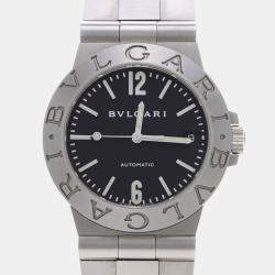 Pre Owned Bvlgari Diagono LCV35S Automatic Black Stainless Steel Men's Wristwatch 36mm