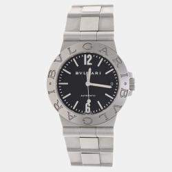 Pre Owned Bvlgari Diagono LCV35S Automatic Black Stainless Steel Men's Wristwatch 36mm