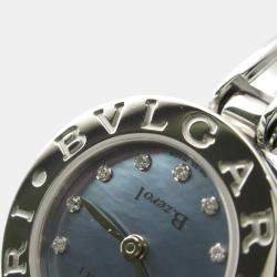 Pre Owned Bvlgari B.Zero1 BZ22S Quartz Blue Stainless Steel Women's Wristwatch 22 mm