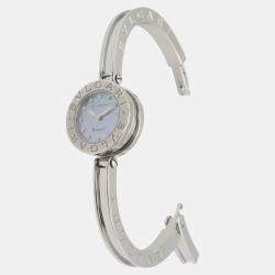 Pre Owned Bvlgari B.Zero1 BZ22S Quartz Blue Stainless Steel Women's Wristwatch 22 mm