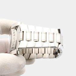 Pre Owned Bvlgari Assioma AA48S Automatic Grey Stainless Steel Women's Wristwatch 37.5 mm