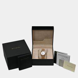 Pre Owned Bvlgari BvlgariBvlgari BBLP33SG Automatic White diamonds steel 18k Rose Gold Women's Wristwatch 33 mm
