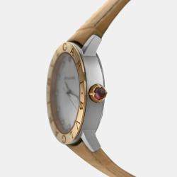 Pre Owned Bvlgari BvlgariBvlgari BBLP33SG Automatic White diamonds steel 18k Rose Gold Women's Wristwatch 33 mm