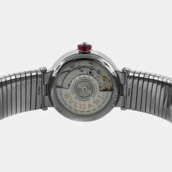 Pre Owned Bvlgari Lvcea LU33S Automatic Black Diamonds Stainless Steel Women's Wristwatch 33 mm