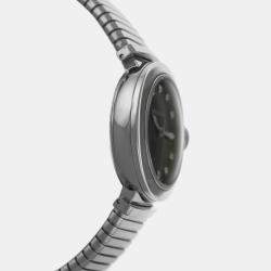 Pre Owned Bvlgari Lvcea LU33S Automatic Black Diamonds Stainless Steel Women's Wristwatch 33 mm