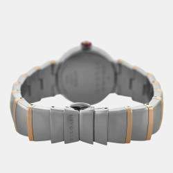 Pre Owned Bvlgari Lvcea LUP28SG Quartz White 18k Rose Gold Steel Women’s Wristwatch 28 mm