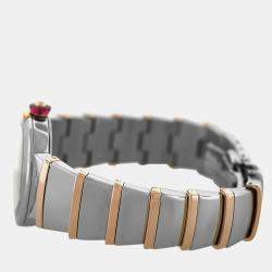 Pre Owned Bvlgari Lvcea LUP28SG Quartz White 18k Rose Gold Steel Women’s Wristwatch 28 mm