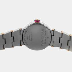 Pre Owned Bvlgari Lvcea LUP28SG Quartz White 18k Rose Gold Steel Women’s Wristwatch 28 mm