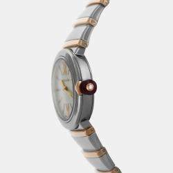 Pre Owned Bvlgari Lvcea LUP28SG Quartz White 18k Rose Gold Steel Women’s Wristwatch 28 mm