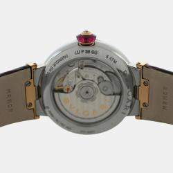 Pre Owned Bvlgari Lvcea LUP36SG Automatic Burgundy 18k Rose Gold Diamonds Women’s Wristwatch 36 mm