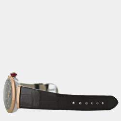 Pre Owned Bvlgari Lvcea LUP36SG Automatic Burgundy 18k Rose Gold Diamonds Women’s Wristwatch 36 mm