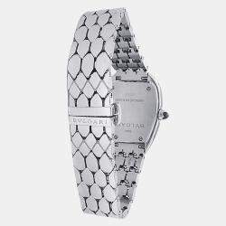 Pre Owned Bvlgari Serpenti Seduttori 103952 Quartz Black Dial Stainless Steel Women's Wristwatch 33mm