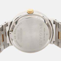 Pre Owned Bvlgari BB33SG Quartz Black 18K Yellow Gold Stainless Steel Women's Wristwatch 33mm