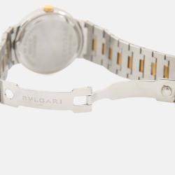 Pre Owned Bvlgari BB33SG Quartz Black 18K Yellow Gold Stainless Steel Women's Wristwatch 33mm
