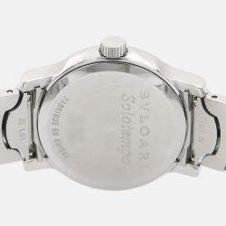 Pre Owned Bvlgari Solotempo ST29S Quartz Black Stainless Steel Women's Wristwatch 29mm