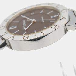 مملوكة مسبقًا Bvlgari Bvlgari Bvlgari BB33SS Automatic Black Stainless Steel Women's Wristwatch 33 mm