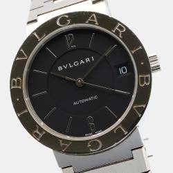 مملوكة مسبقًا Bvlgari Bvlgari Bvlgari BB33SS Automatic Black Stainless Steel Women's Wristwatch 33 mm