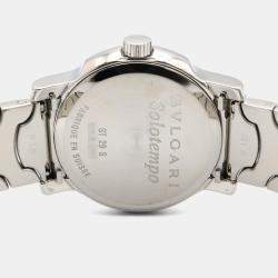 مملوكة مسبقًا Bvlgari Solotempo ST29S Quartz Black Stainless Steel Women's Wristwatch 29 mm