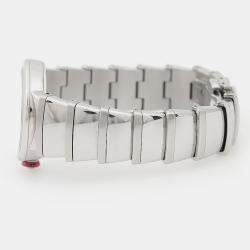 Pre Owned Bvlgari Lucea 102196 Quartz Mother of Pearl Dial Stainless Steel Diamond Women's Wristwatch 28mm