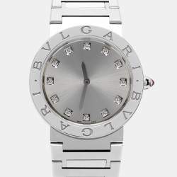 مملوكة مسبقًا  Bvlgari Bvlgari 103696 Silver Dial Stainless Steel Diamond  Women's Wristwatch 33 mm