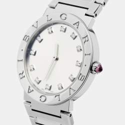 مملوكة مسبقًا  Bvlgari Bvlgari 103696 Silver Dial Stainless Steel Diamond  Women's Wristwatch 33 mm