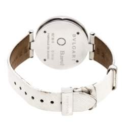 Bvlgari Silver Stainless Steel Heart Diamond B.Zero1 Women's Wristwatch 35 MM