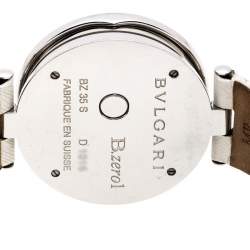 Bvlgari Silver Stainless Steel Heart Diamond B.Zero1 Women's Wristwatch 35 MM