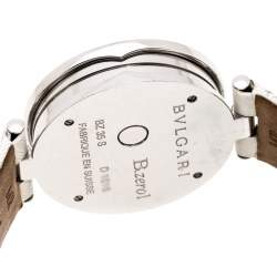 Bvlgari Silver Stainless Steel Heart Diamond B.Zero1 Women's Wristwatch 35 MM